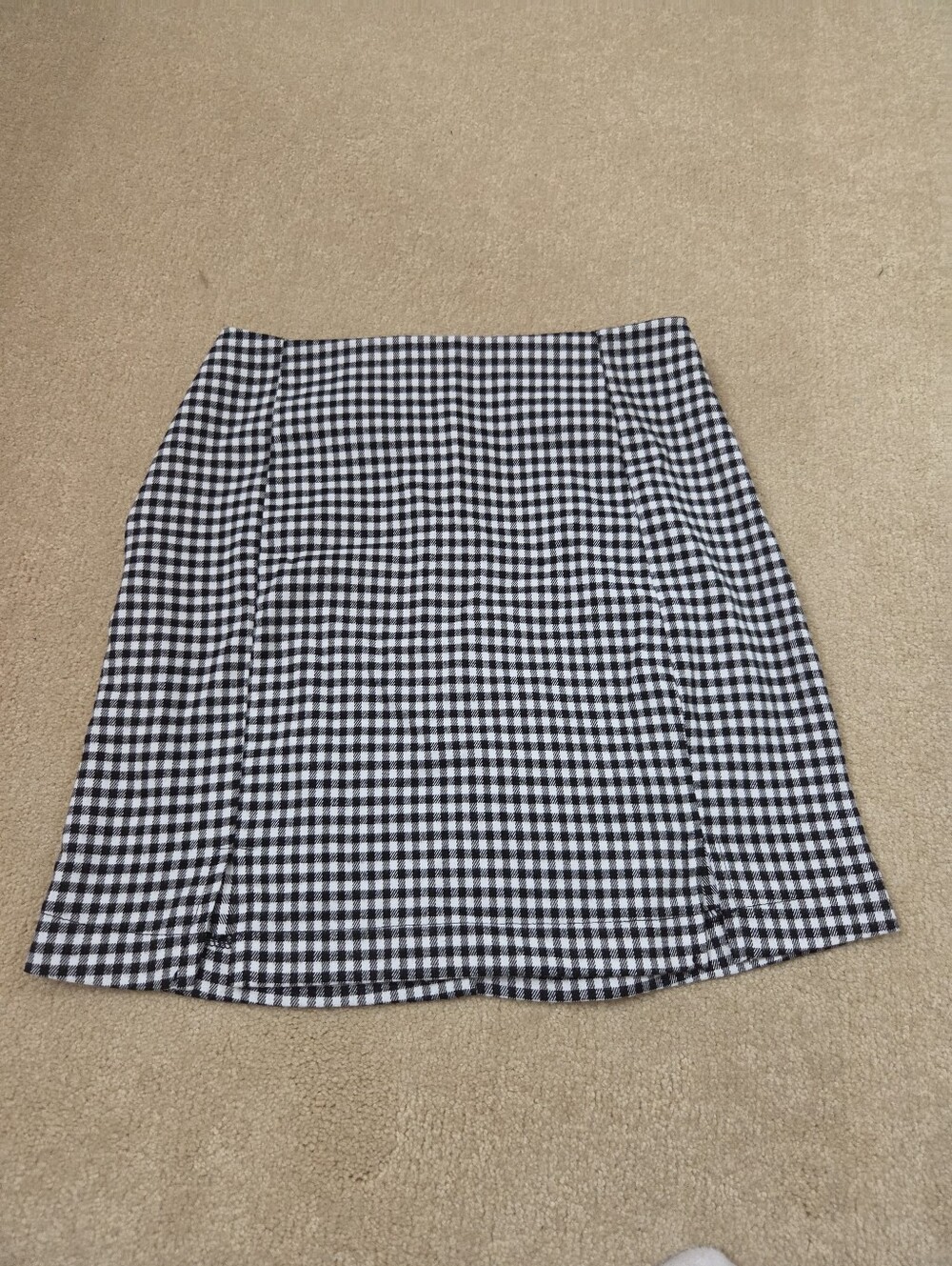 Black and White Plaid Women's Skirt